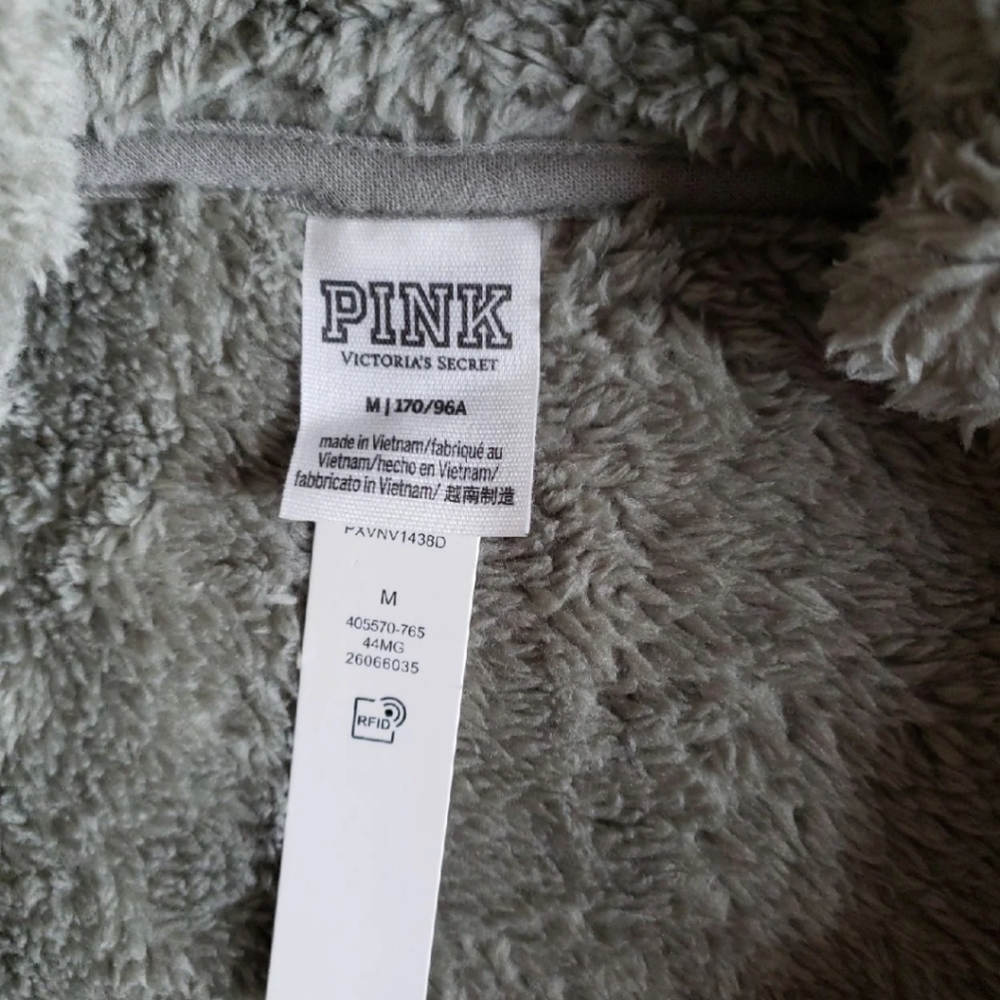Pink Teddy Full Zip Crop Sz-M - Picture 4 of 9